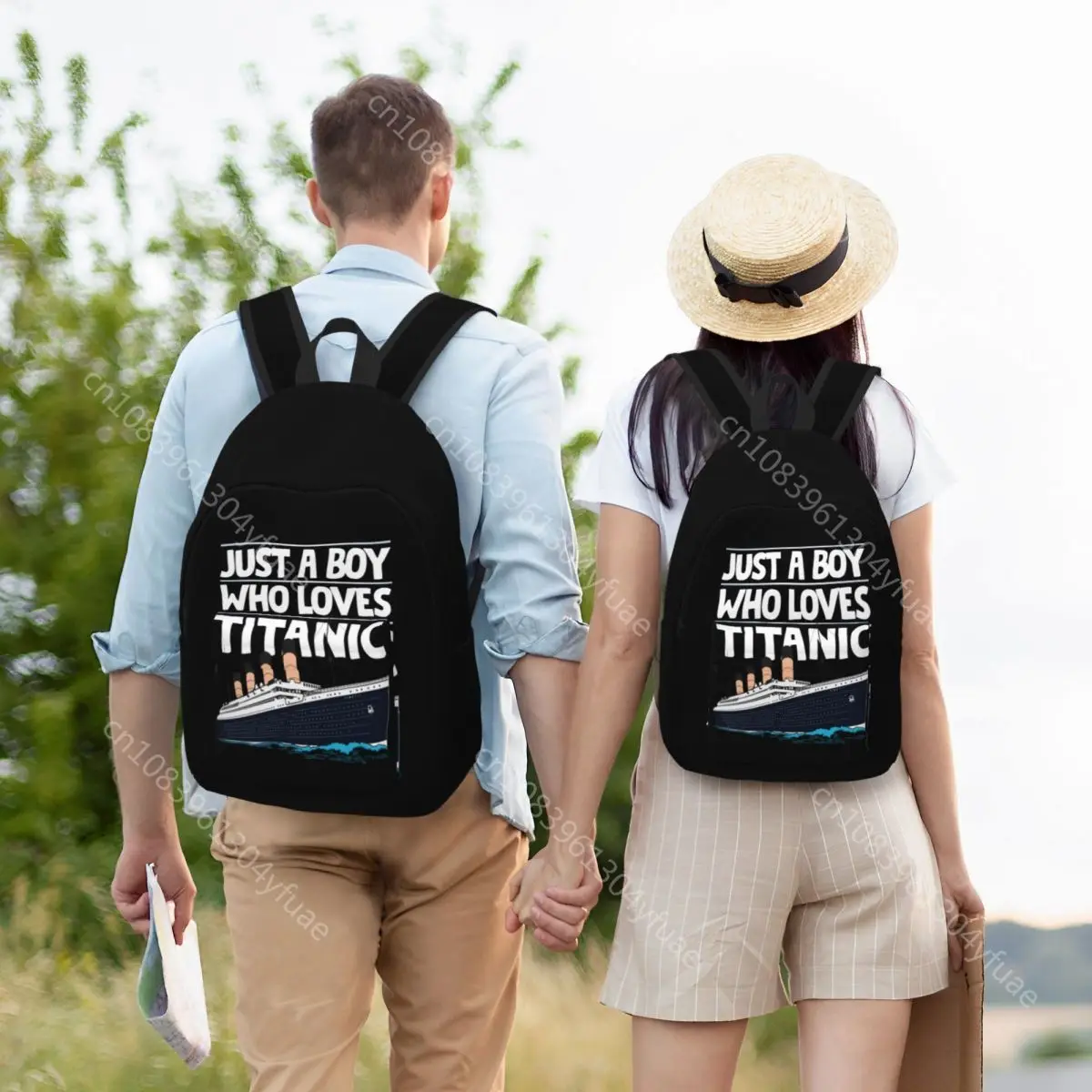 Just A Boy Who Loves Backpack Boy Titanics Durable Backpacks Polyester Style School Bags Camping Custom Rucksack Xmas