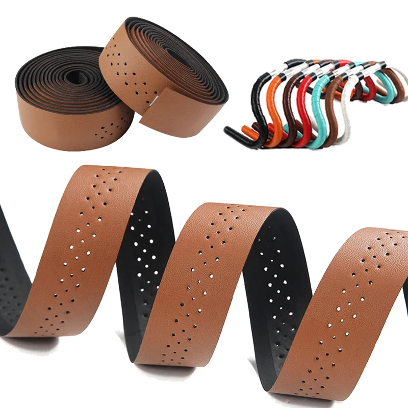 

MTB Road Bike Handlebar Tape Non-slip Bicycle Bar Leather Fixed Gear Perforated Belt Wrap Protection Cover Cycling Accessories