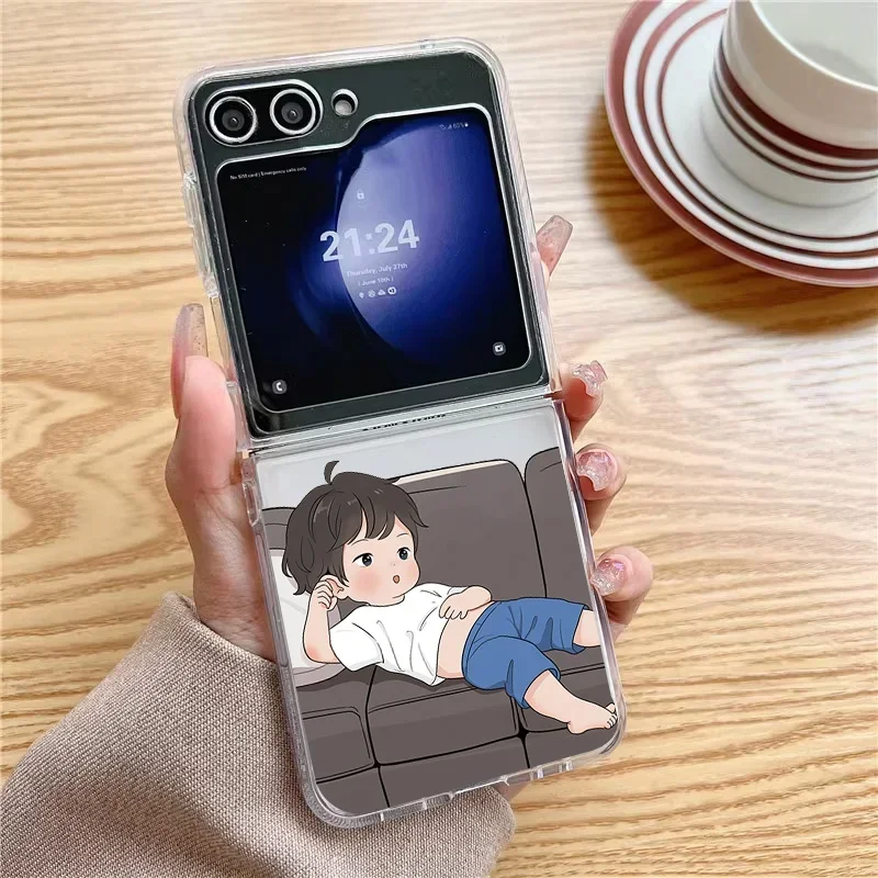 Adorable Cartoon Couple Shockproof Transparent Phone Case