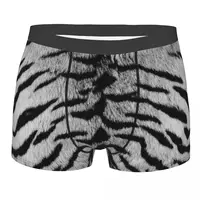 Custom Novelty Gray Tiger Skin Printed Boxers Shorts Panties Male Underpants Stretch Tropical Wild Animal Briefs Underwear 1