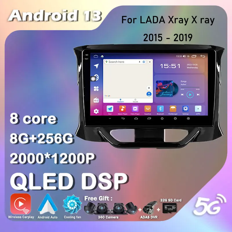 

Android13 для LADA Xray X ray 2015 - 2019 QED/IPS 4GLET 9 ''Автомагнитола мультимедийный видеоплеер Навигация стерео GPS