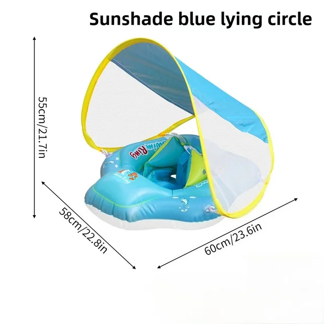 Pool floats with canopy for Kids, Toddler Infant Pool Float for Baby,Swimming Ring Floaties for Pool,Beach Toys for Party 6