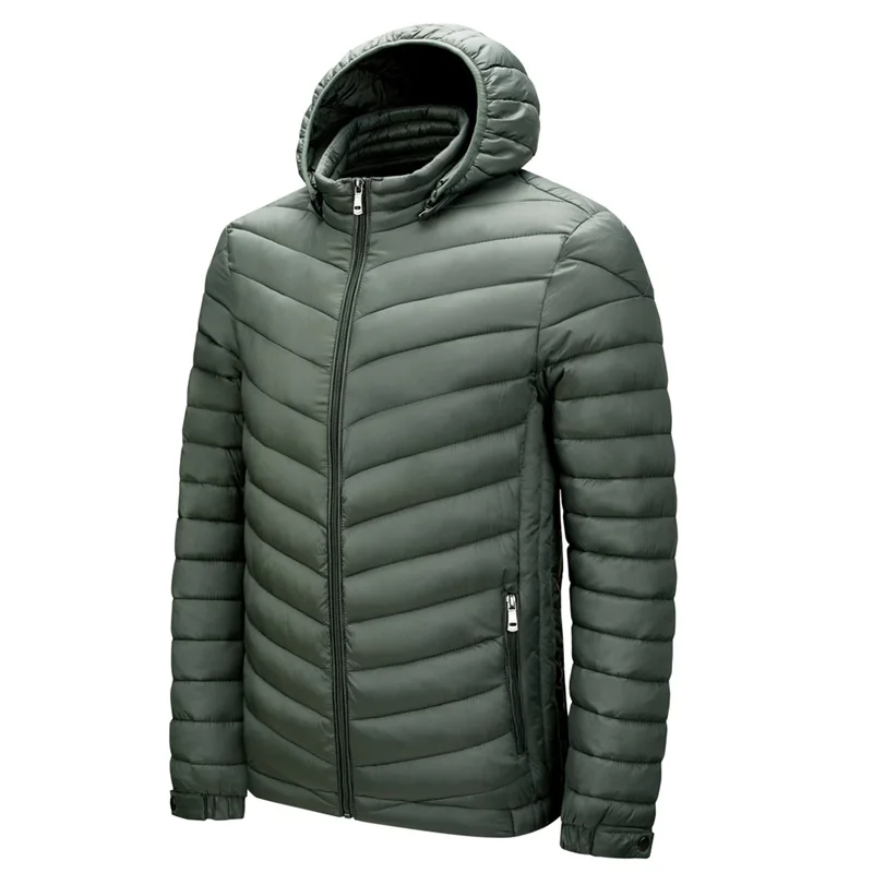 Cotton Coat Men's New European and American Simple Casual Coat Coat Loose Multi Size Light Rib Down Cotton Coat Coat