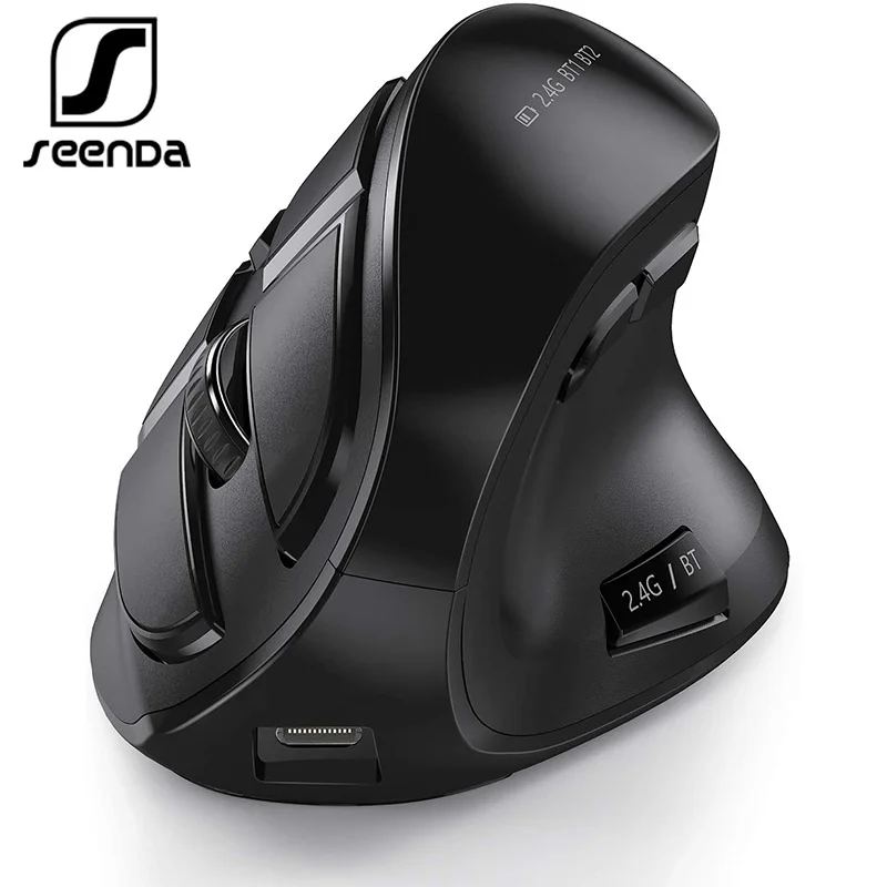 Mouse Ottico Ricaricabile Seenda Bluetooth Verticale Per Mouse Wireless Multiuso 2.4G Compatibile Con Apple Mac Windows