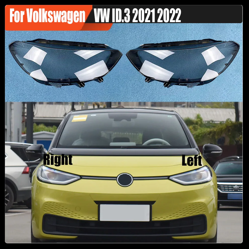For Volkswagen VW ID.3 2021 2022 Car Front Headlight Cover Auto Headlamp  Lampshade Lampcover Head Lamp light glass Lens Shell