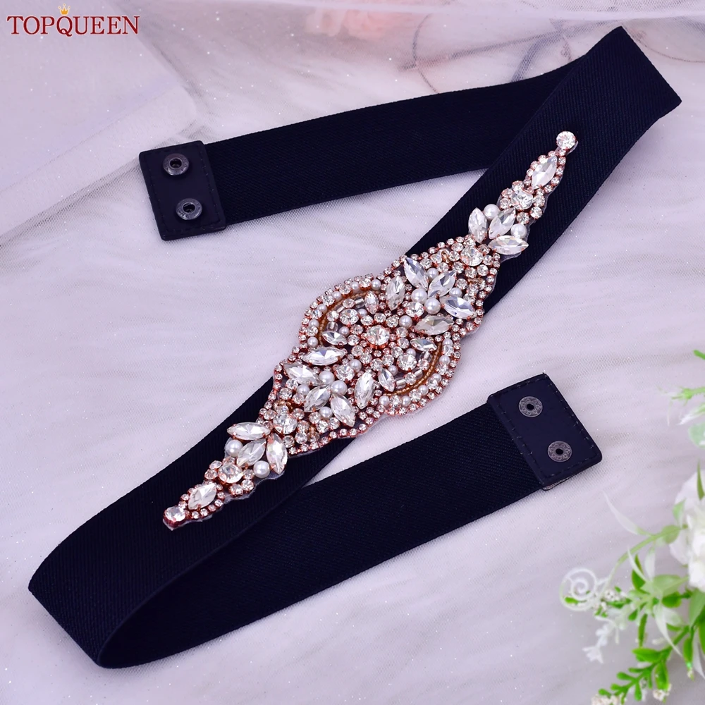 

TOPQUEEN S425 женские эластичные ремни платье для взрослых пальто стразы украшение пояс модные Универсальные дамские повседневные