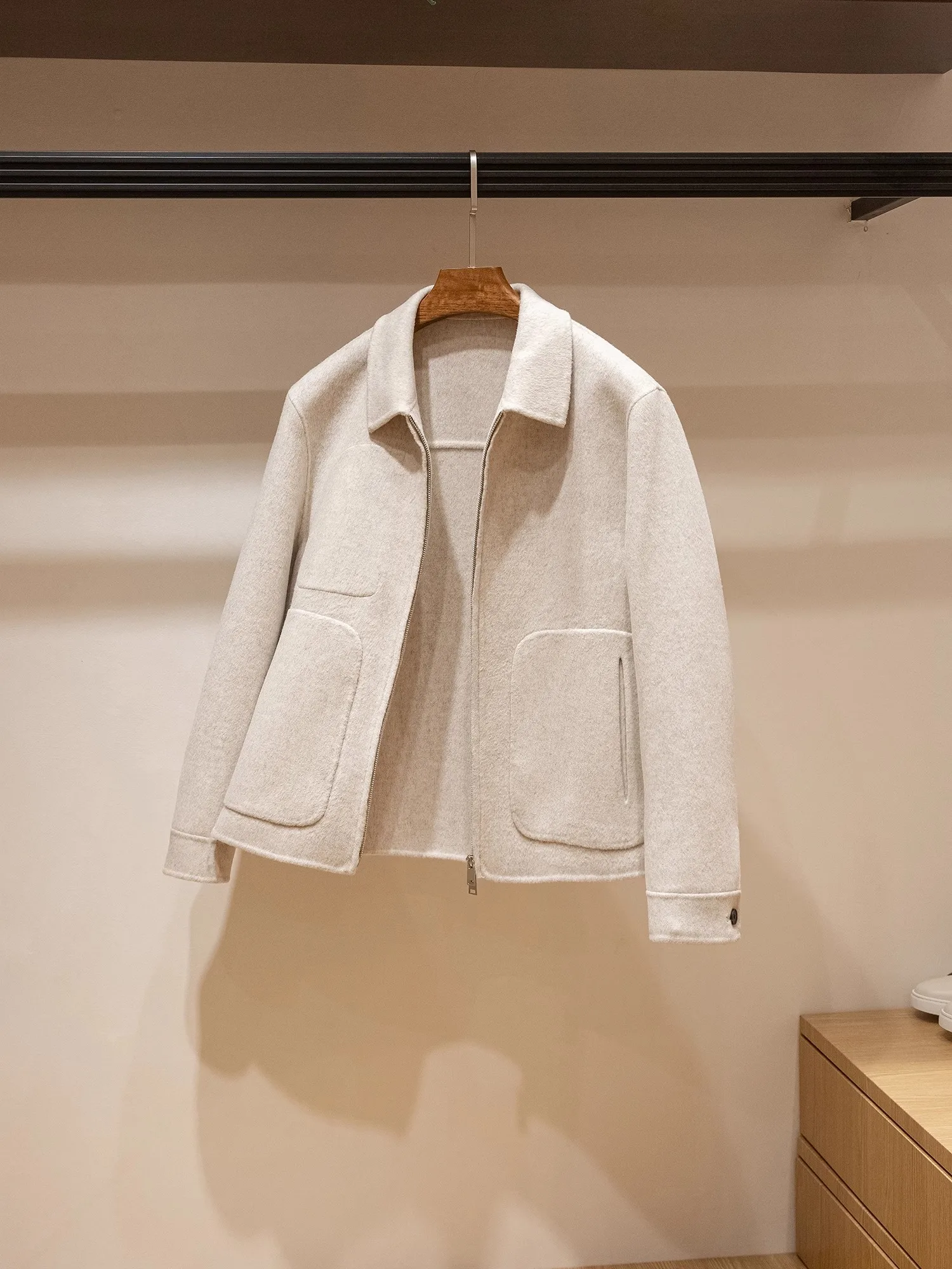 High quality Double-sided wool Keep warm in autumn and winter Gentleman Casual lapel Woolen cropped jacket luxury 2