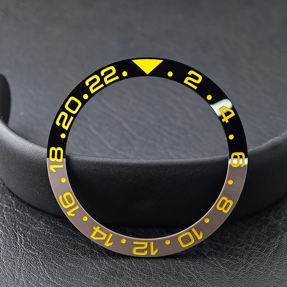 Men's Watch Replacement Bezel Insert with Tilted Ceramic and Carbon Fiber Texture