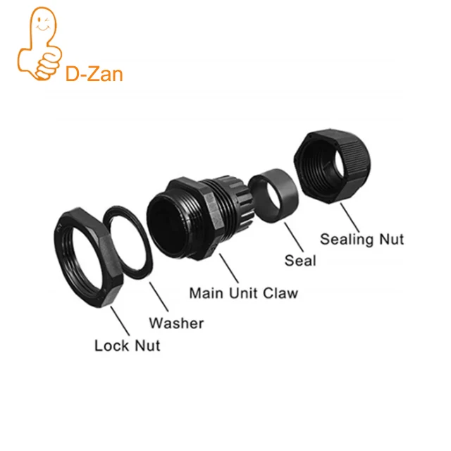 2 Pack 1-1/4"NPT Cable Glands Waterproof Connectors, Adjustable 18-25mm Cable IP68 Waterproof Nylon Joints with Gaskets
