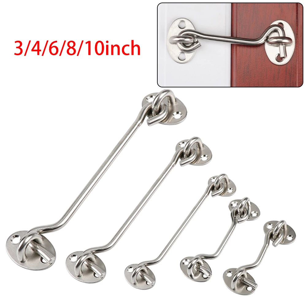 Cabin Hook Eye Lock With Safety Switch Hook Door Eye Latch Silent Catch Holder With Screws Storage Hooks