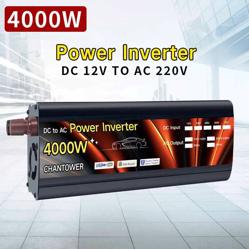 Power Inverter 12v 220v Solar Inverter 1000w 2000w 3000w 4000w Portable