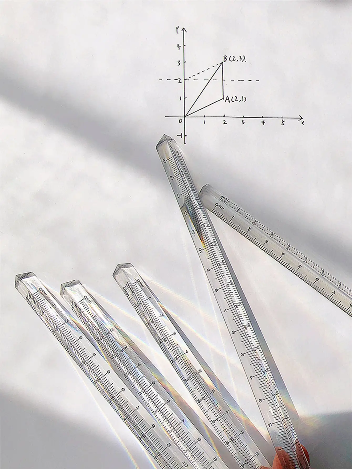 Triangle ruler transparent multi-function for DIY drawing