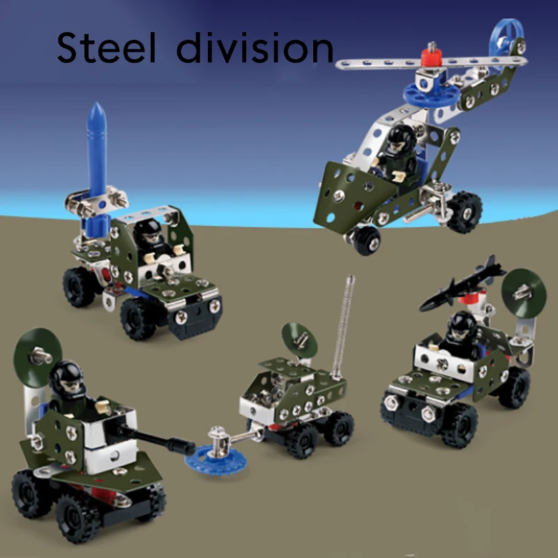 Metal assembly and disassembly model Military alloy aircraft war wolf team nut combination toy for kids boys children
