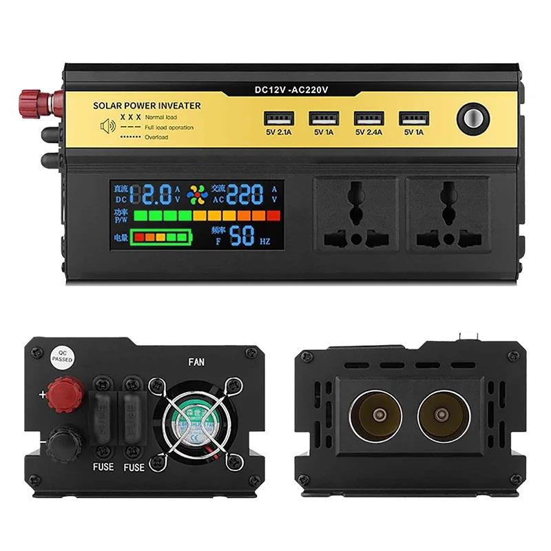 Car Power Inverter 3000W-6000W DC 12V 24V To AC 220V Transformer 4 USB Universal Socket Charger Modified Sine Wave Inverter car power inverter