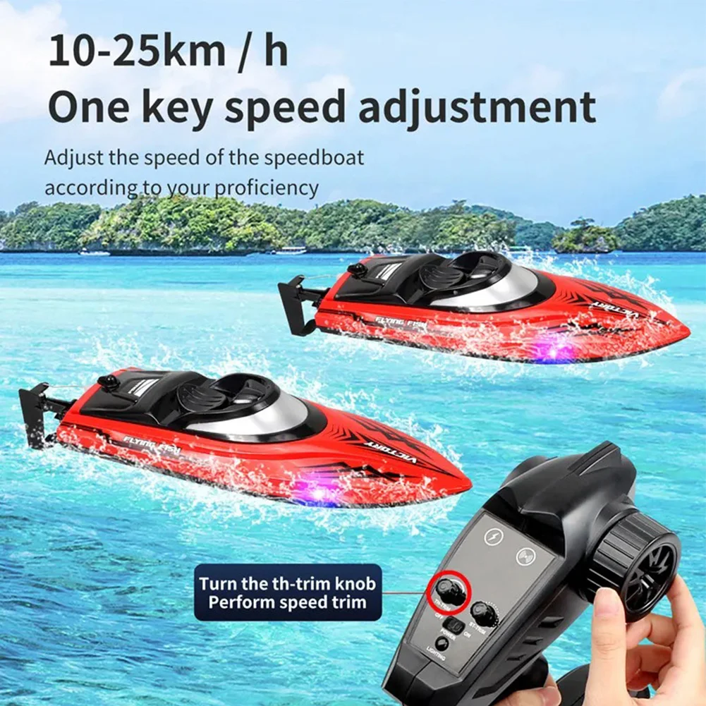 HJ811 2.4G RC 보트, 25 km/h 고속 레이싱 보트, 셀프 팁 기능, 여름 물 장난감, 어린이 선물