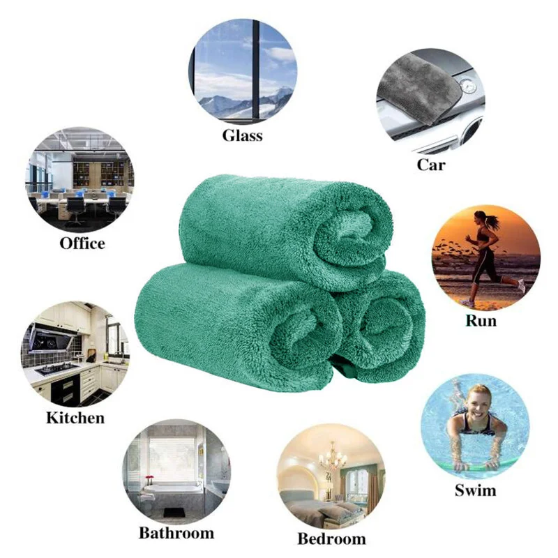 1200GSM Microfiber Double-sided Coral Fleece Car Washing Towel Strong Water Absorption Drying Cloth microfiber towel microfiber cleaning cloths microfiber car towel microfiber towels microfiber washing towel car washing towel car drying towel drying cloth