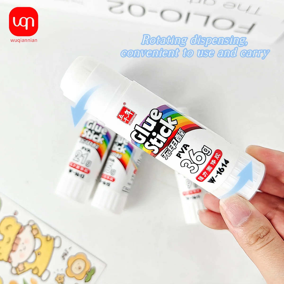 WQN-1/12 PCS 투명 흰색 고체 접착제 스틱은 안전하고 포름알데히드가 없는 DIY 수공예품 문구 제품입니다.