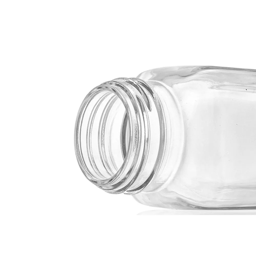 120ml 4oz Glass Spice Jars Transparent Perforated Seasoning Jar with Bamboo wood lid Kitchen Pepper Storage Container 5