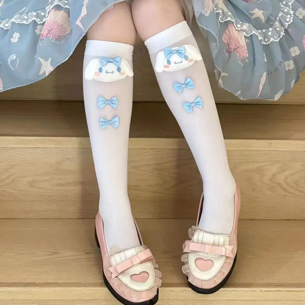Kids Socks Cartoon Socks Cinnamoroll Doll Bow Socks Kawaii Sanrio Anime Kuromi My Melody Summer Socks for Kids