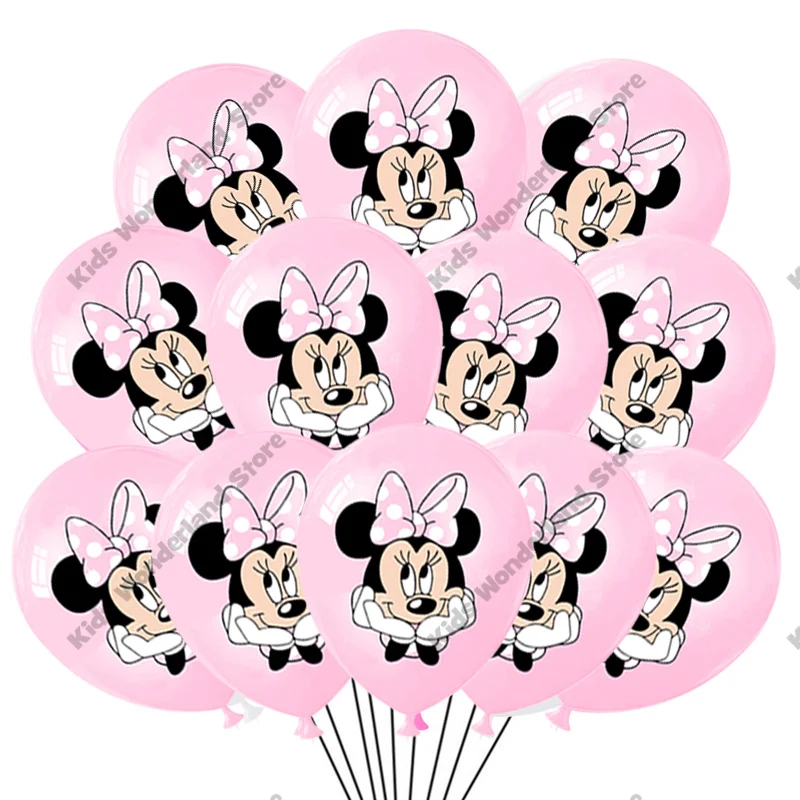 Globos de látex de Minnie Mouse de 12 pulgadas, suministros para fiestas, globos de fiesta de Minnie rosa, para decoración de bodas, fiestas de cumpleaños, 10 o 20 unidades