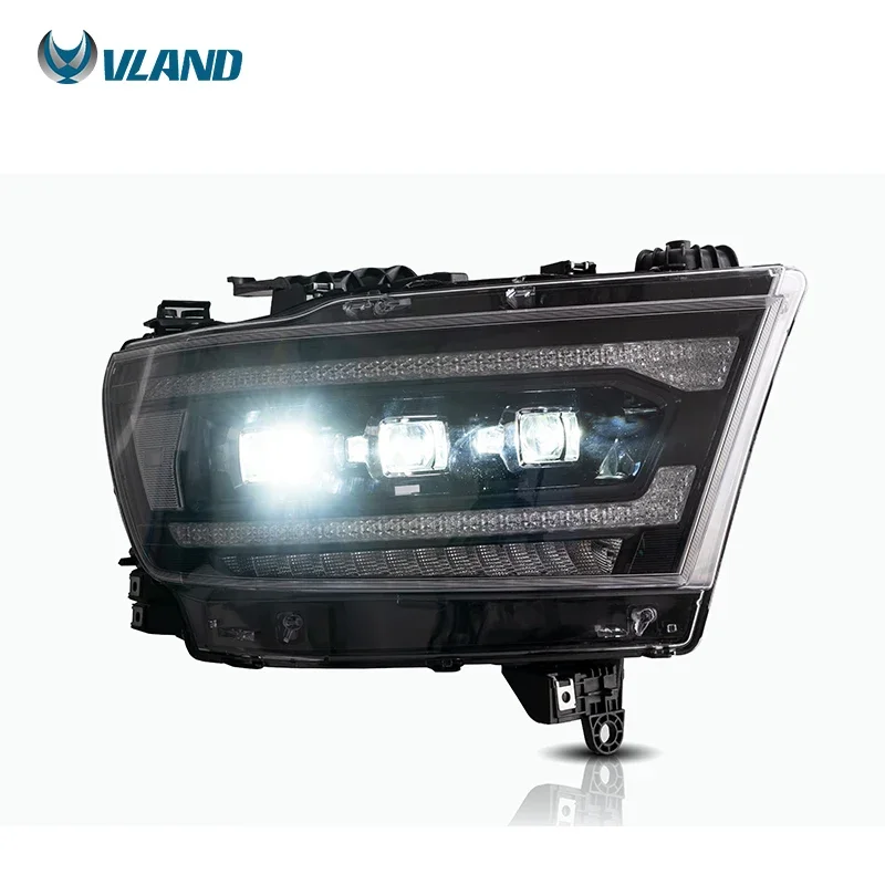 공장 전체 LED 전조등 조립 2019 2020 2021, 닷지 램 1500 전조등용 순차 방향 지시등 포함