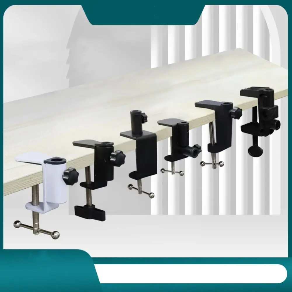 Durable Metal Bracket Clamp Plastic Black White Tablet Holder Desk Lamp Clip Universal
