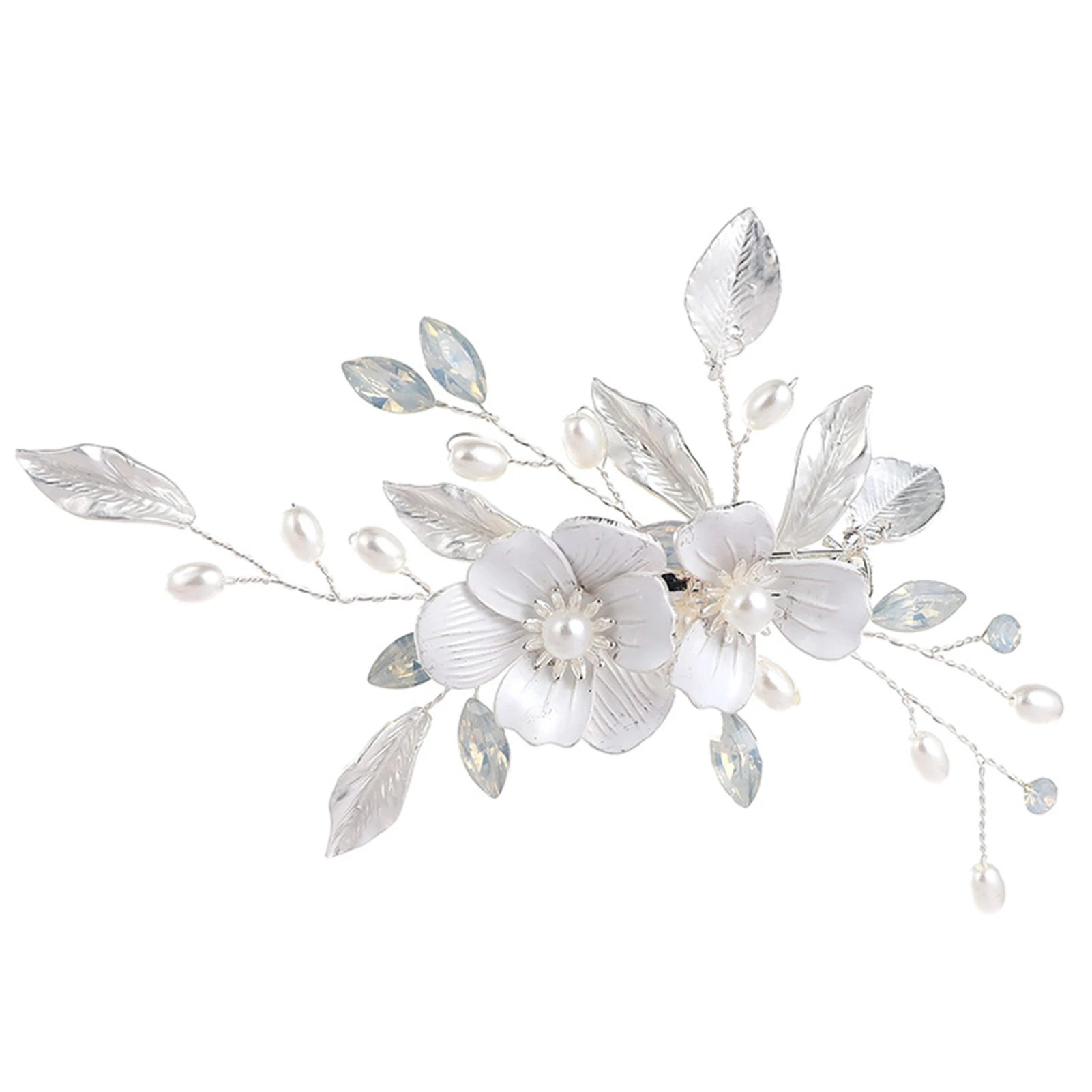 

Flower Leaf Shape Alloy Side Clips Rhinestones Setting Hair Weaving Jewelry for Thick Curly Hair Styling Decorative