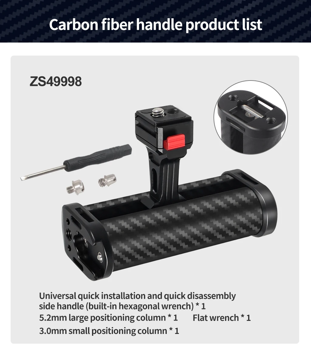 Universeller kamera käfig seiten griff für sony canon dslr kamera käfig handgriff 1/4 arri loch kalte schuh halterung für mikrofon video licht – Detail 10