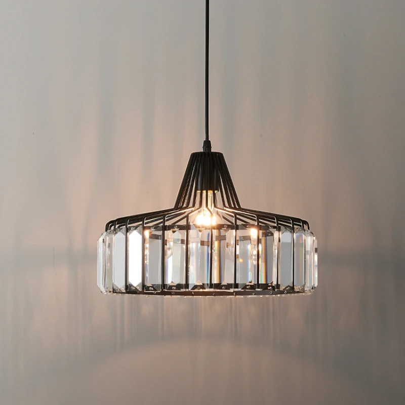 

Nordic Restaurant Light Luxury Style Crystal LED Chandelier Living Room Dining Table Bedroom Bedside Simple Long Strip Lighting