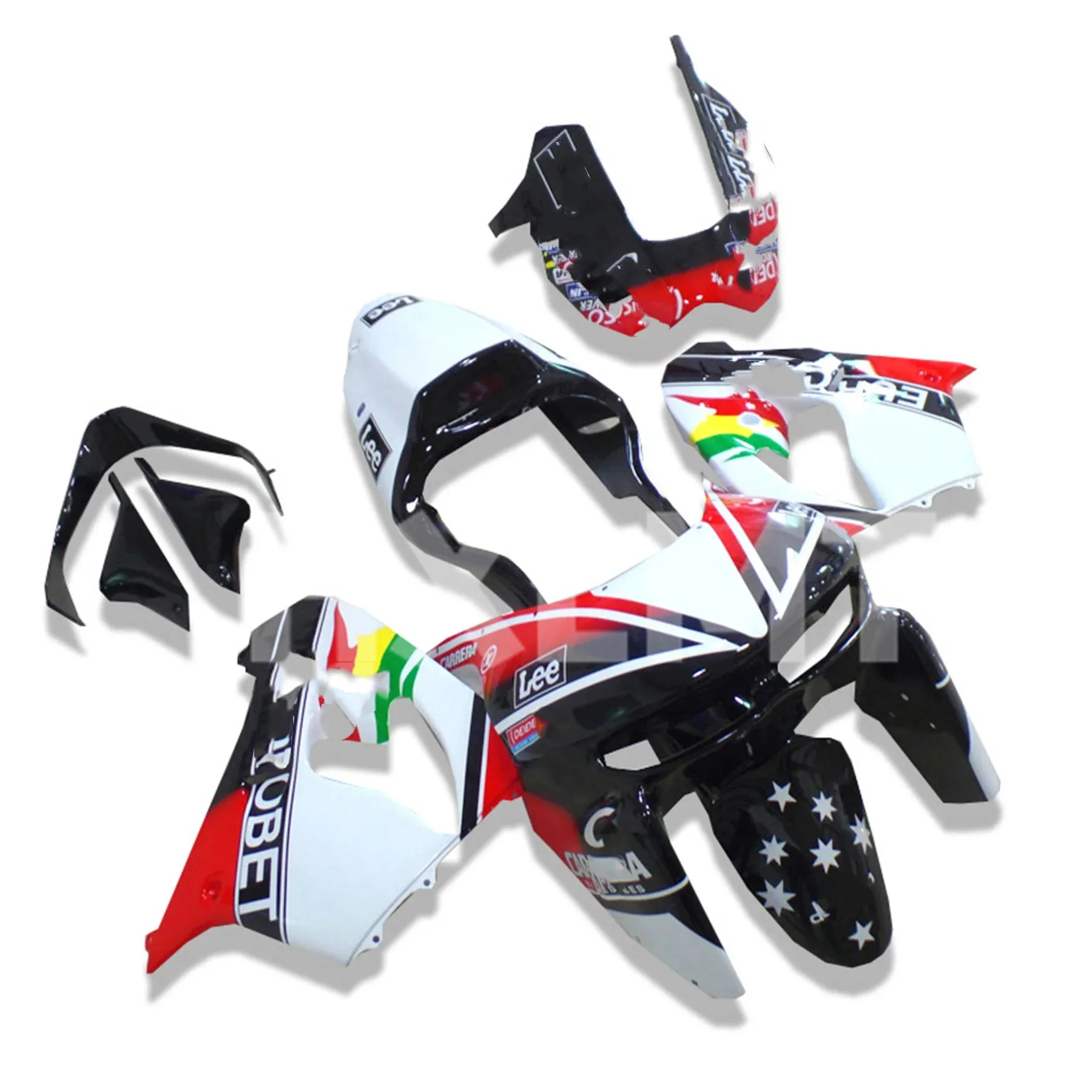 

Motorcycle Fairing Kit For KAWASAKI Ninja ZX9R 01 02 ZX 9R 2000 2001 2002 ABS TOP Red Silver Bodywork Set Accessories