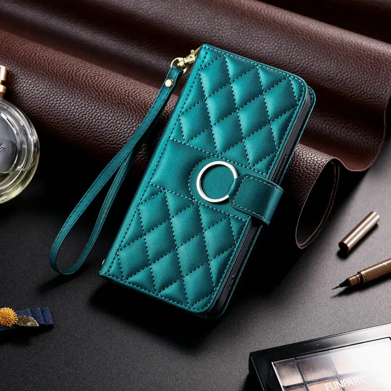 Luxury Crossbody Leather Book Case - Premium Smartphone Protection Cover