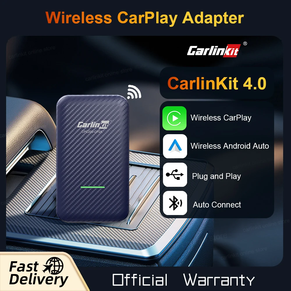 CarlinKit-adaptador CarPlay inalámbrico para coche, accesorio con conexión  automática para Volkswagen, Toyota, Honda, Audi, Benz, Mazd, 4,0