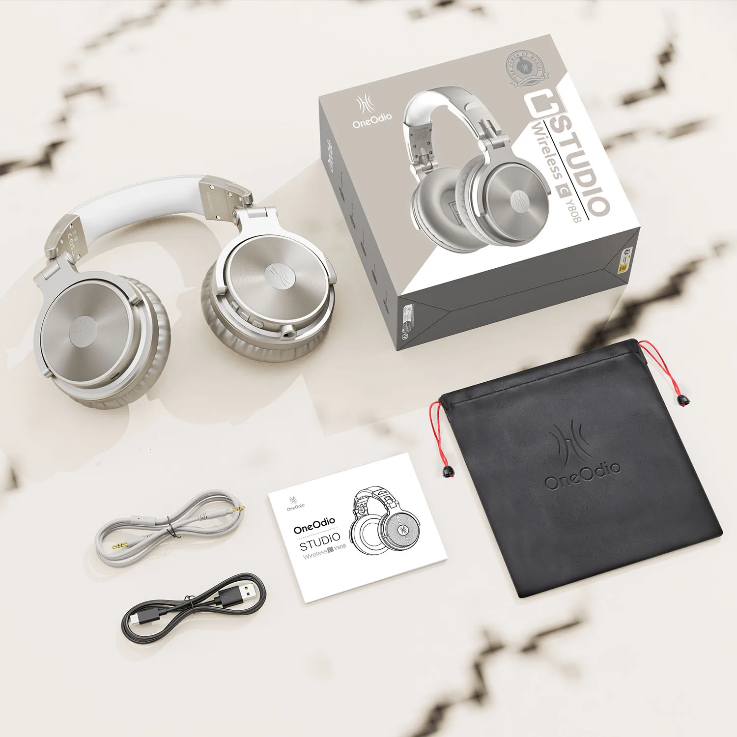 Oneodio Bluetooth 5.2 Headset Wireless Headphones With Microphone 110Hrs Foldable Over Ear Earphones For Mobile Phone PC Sports