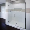 76" High x 46" Wide Hinged Frameless Shower Door with Clear Glass - Brushed Nickel 1