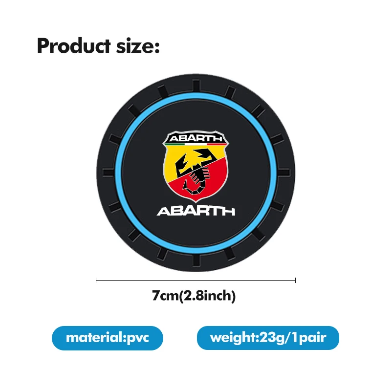 2pcs Car Silicone Coaster Water Cup Anti-slip Mat Accessories For Abarth Stilo Ducato Palio Bravo Linea Doblo 500 Grande Tipo Cup Holder Coasters Car Non Slip Mat Non Slip Mat Car Coaster Pads Silicone Anti Slip Pad Silicone Anti Skid Pad