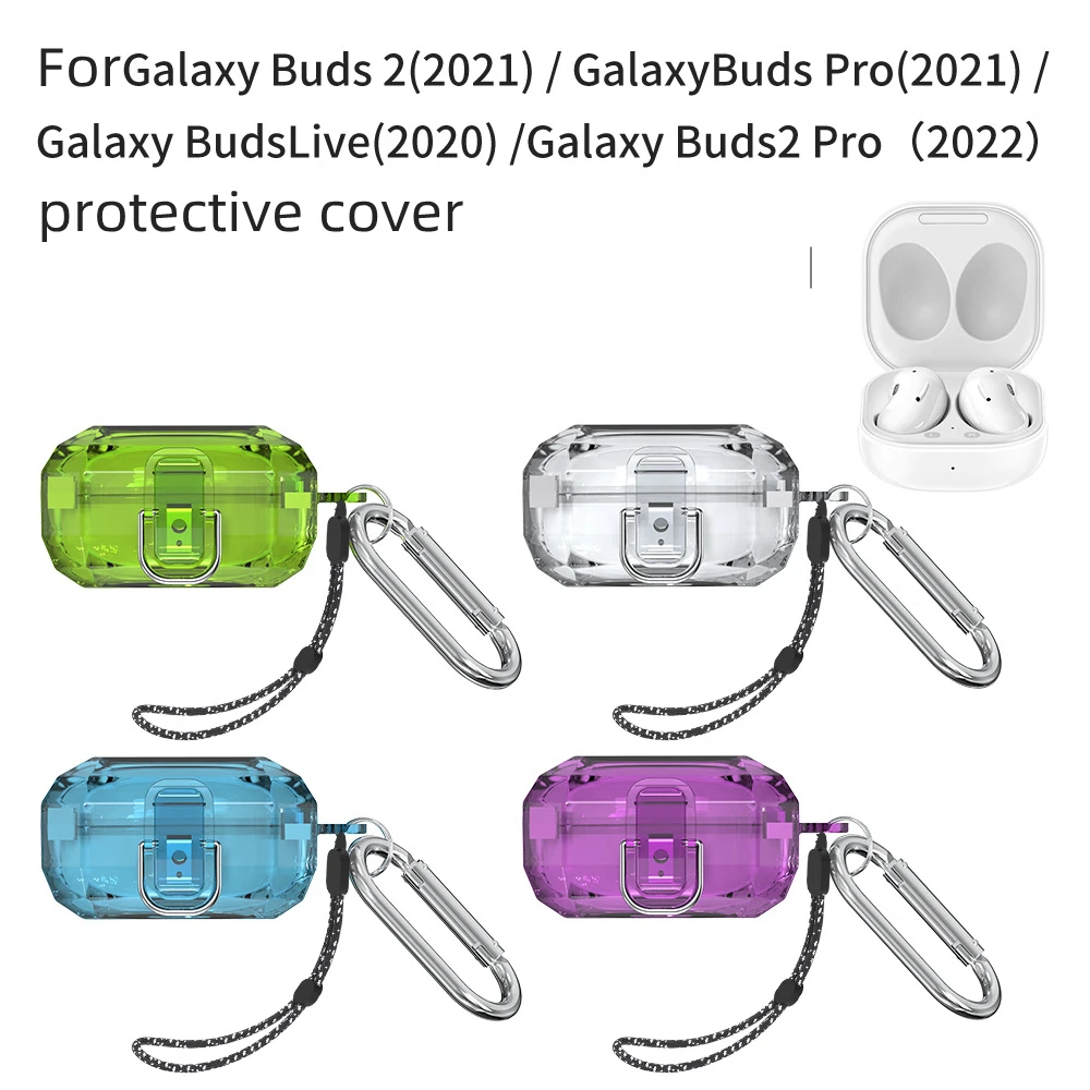 Custodia Trasparente Per Samsung Galaxy Buds 2 Per Samsung Galaxy Buds Pro Per Galaxy Buds Live Earbuds Cover Con Cordino