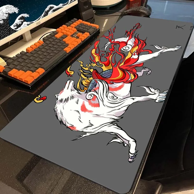 

Okami Large Mouse Pad XXL 100x50cm Speed Teclado E Mouse Gamer Mat Keyboard Pads Quality Mouse Pad Natural Rubber Desk Mice Pad