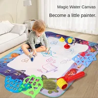 100x80CM Magic Water Drawing Mat Coloring Doodle with Reusable Magic Pens Montessori Painting Board Educational Toys Kids Gifts 1