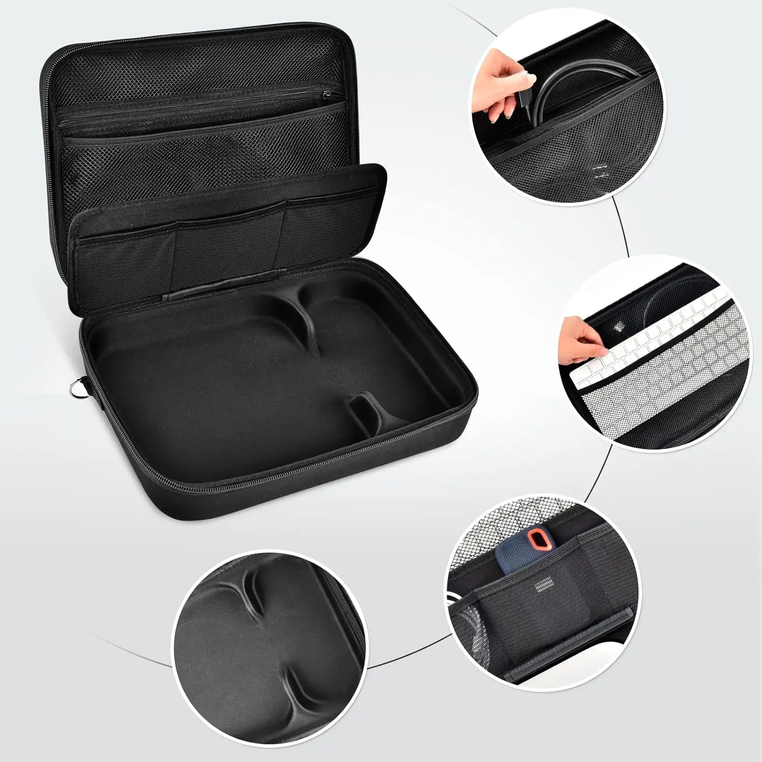 Desk Organizer Storage Organizer Case Compatible with Apple Mac Mini M2/ Mac Mini M1 & Previous Model Desktop Computer Electronics Organizer