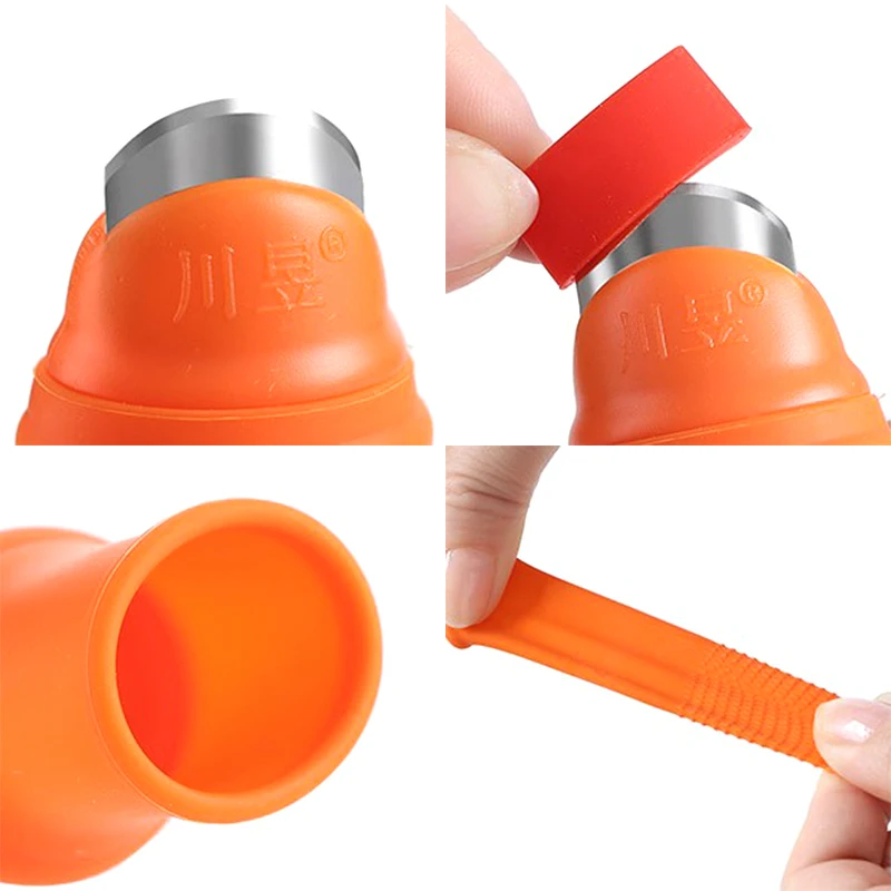 1pc Silicone Finger Protector With Blade For Fruits Vegetable Thumb Knife Finger Guard Kitchen Gadgets Kitchen Accessories