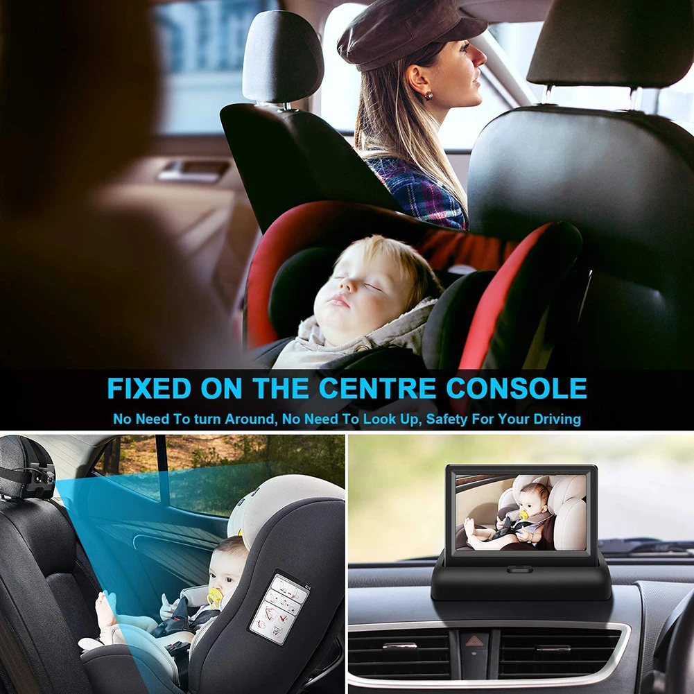 Newest Infant Rear Display View Camera 360 Adjustable Baby Car Mirror Facing Infant Infrared Night Vision Monitor Display Gift