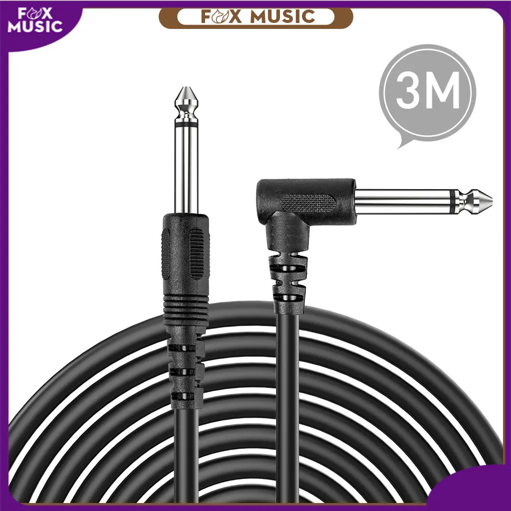3m Bass Guitar Audio Cable Cable Dual Shielded Jack To Jack Plugs Cable 6.35mm For Electric