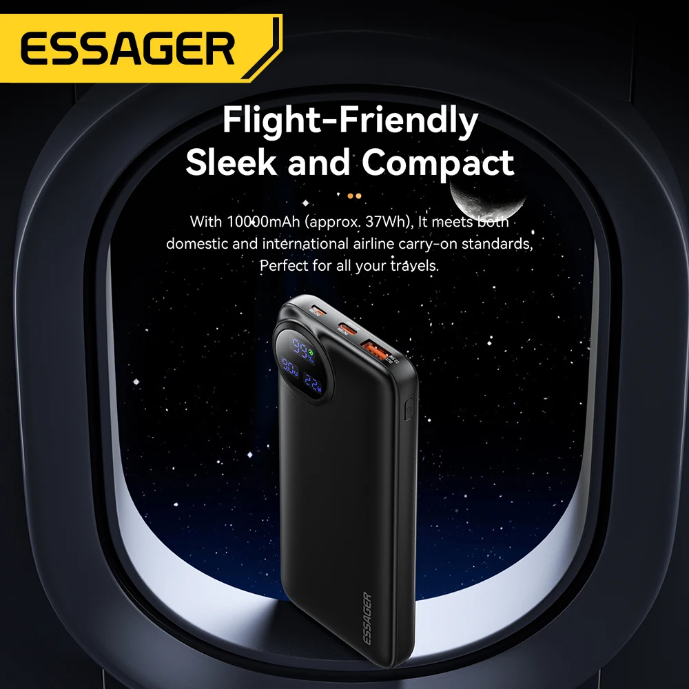 Essager Power Bank 30000mAh 22.5W PD Fast Charging Portable Powerbank 20000mAh/10000mAh For iPhone 16 15 14pro Max Huawei Xiaomi