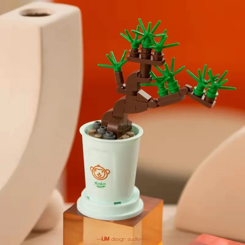 City Flower Building Blocks Street View Bouquet Sunflower Potted Hibiscus Rose Home Farm Tree Animal DIY Bricks Friends Toys