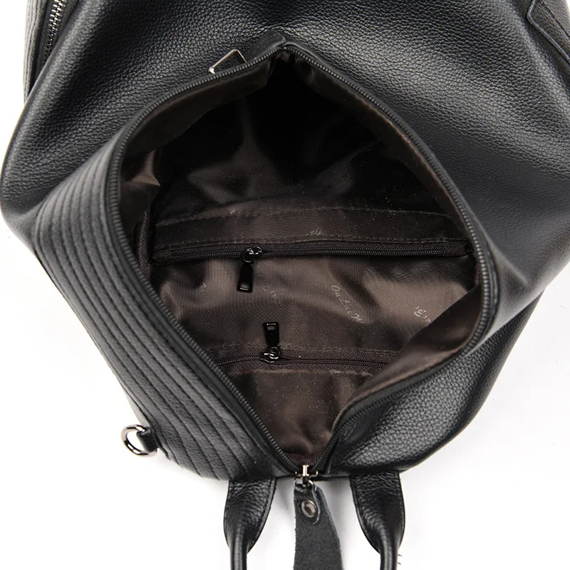 Zaino Donna In Pelle Finta Nero - Impermeabile, Antifurto, Grande Capacità 28x25x15cm - Foto 7