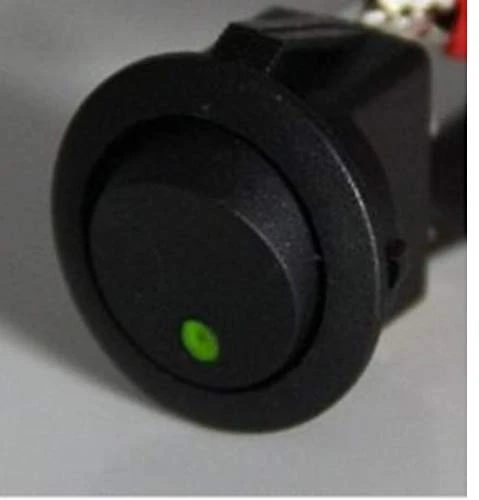 Kit Da 2 Interruttori A Bilanciere Rotondi Con Luce LED Blu 12V Per Auto Barca Camper - Accensione A Scatto SPST 6A