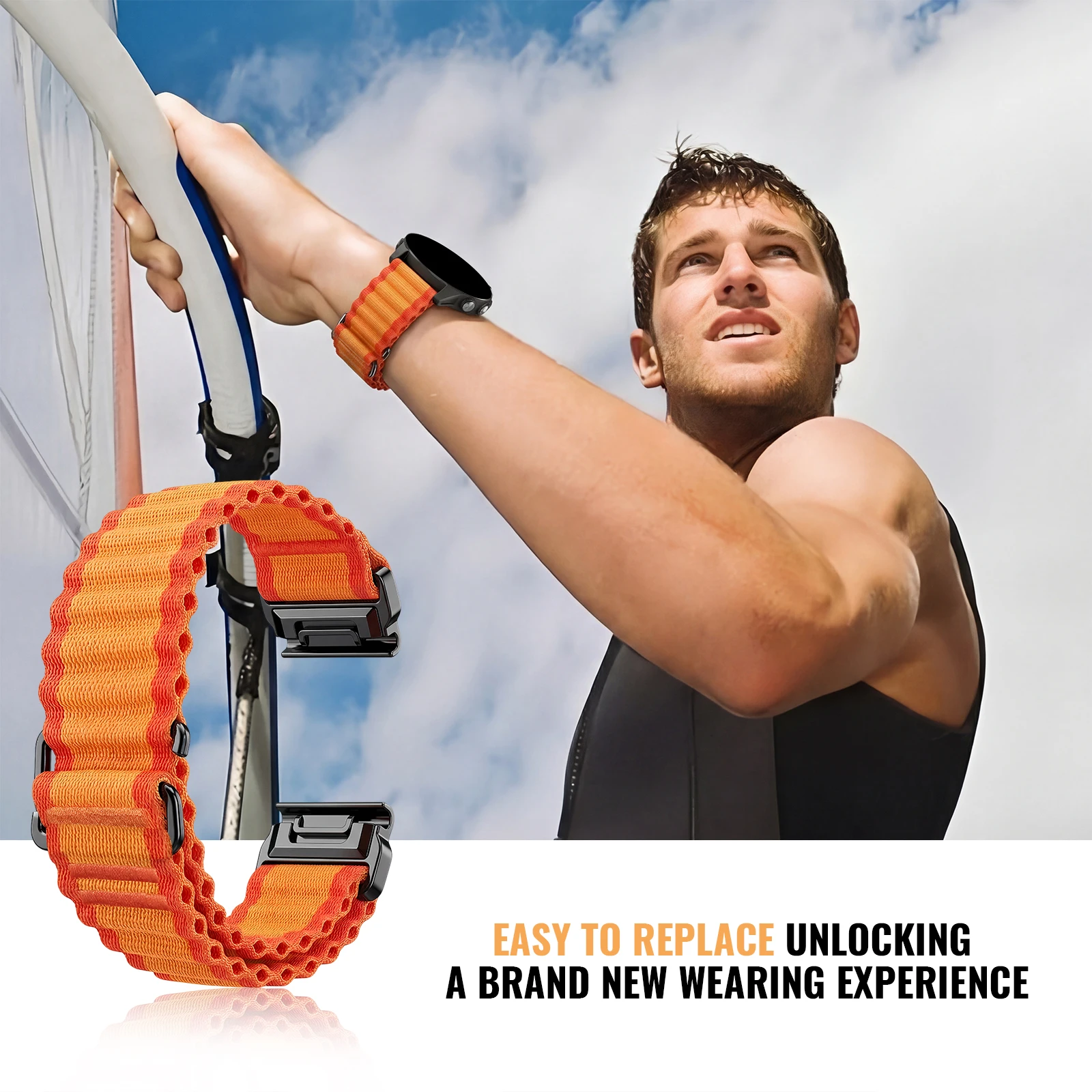 Quick Fit Nylon Braided Strap - Adjustable Wristband