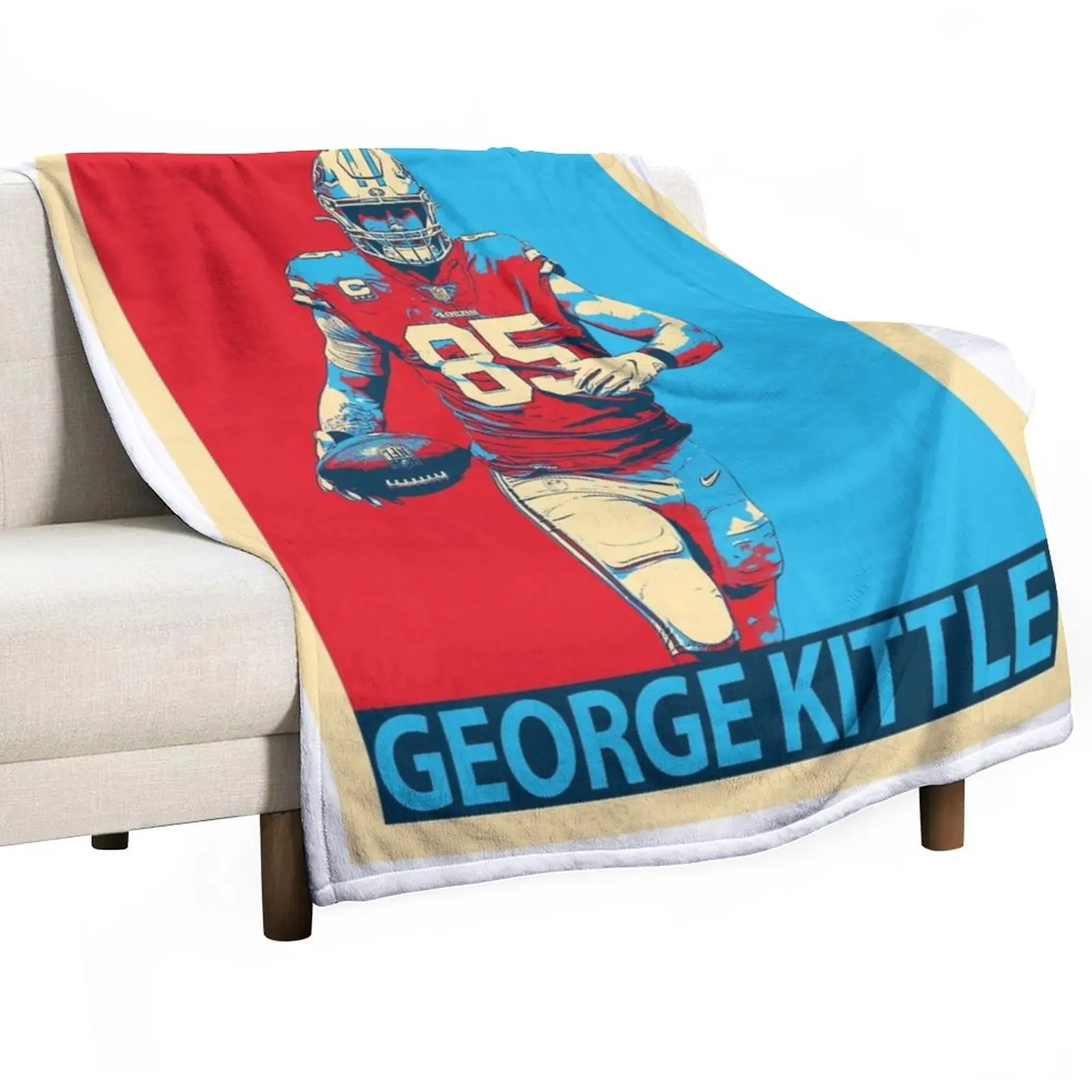 

George Kittle Throw Blanket Flannel Thermal Blankets