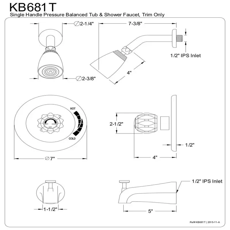

Single Handle Shower Faucet Trim
