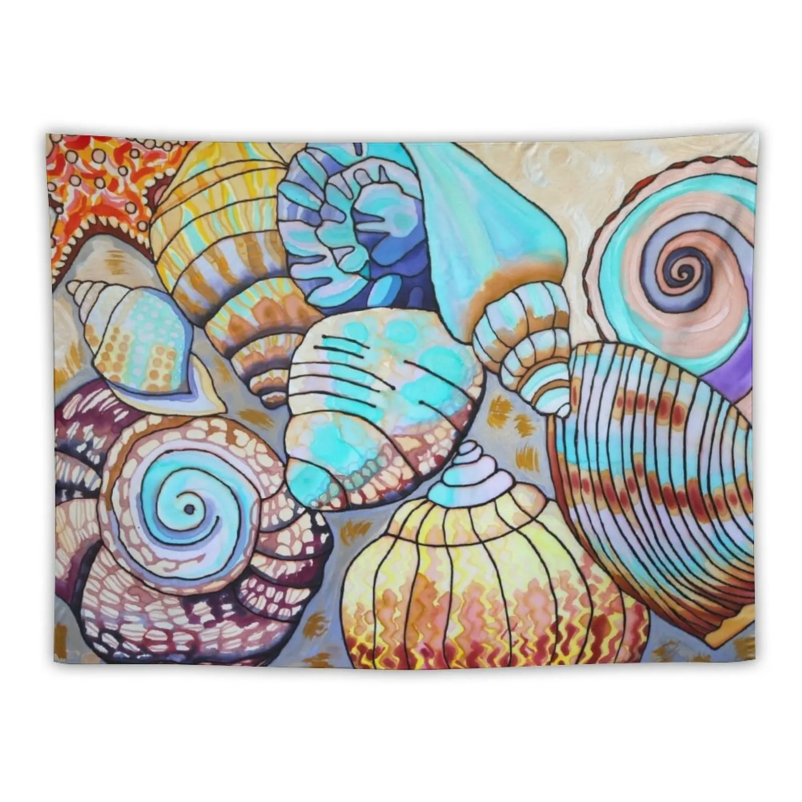 

Belizean Shells by Lee Vanderwalker Tapestry Bedroom Decor Aesthetic Carpet On The Wall
